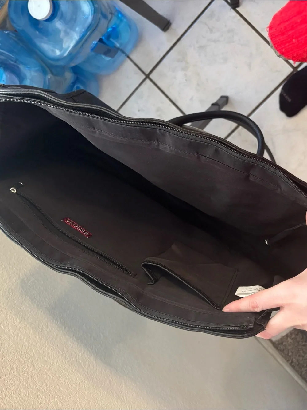 Merona Black Faux Leather Laptop Bag